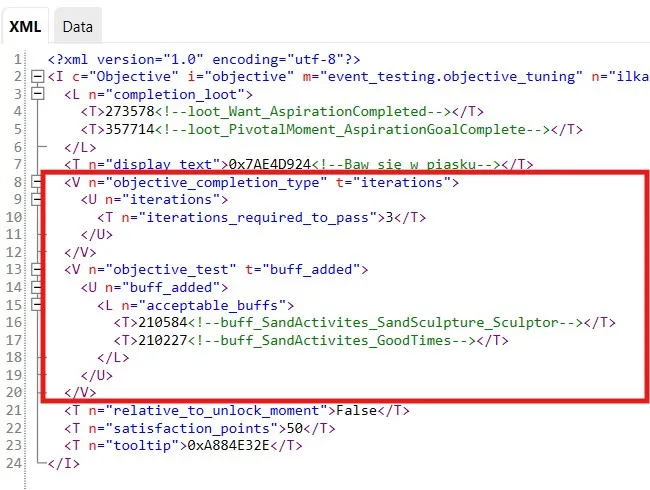 A buff objective shown in an objective, with a list of possible buffs, requiring 3 iterations