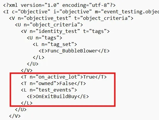 An object objective test shown in an objective, with various tests in a red box