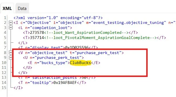 A perk objective, requiring purchasing club points